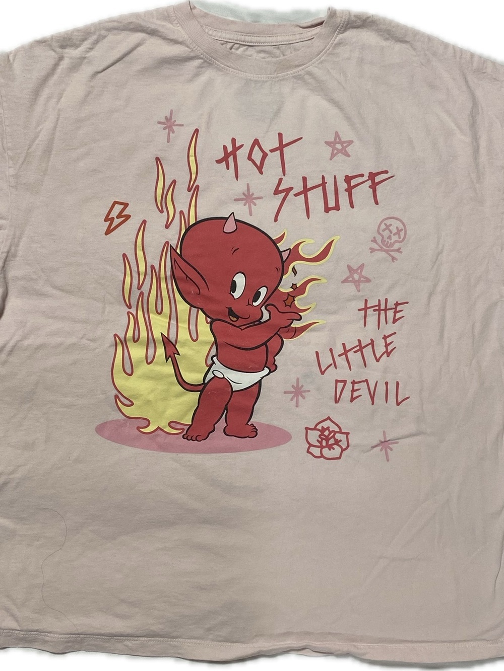 The Little Devil Graphic Short Sleeve Tee - Pink